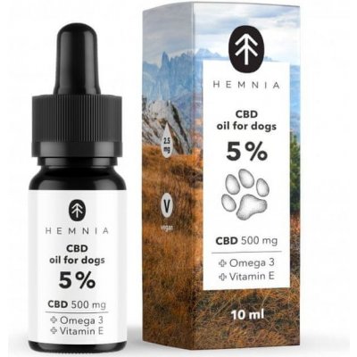 Hemnia CBD olej pro psy 5 % CBD 500 mg 10 ml – Hledejceny.cz