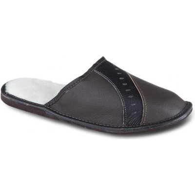 Pánská domácí kožená tmavě hnědá – Zboží Mobilmania