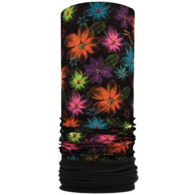 Rituall nákrčník s flisem BAREVNÉ KVĚTY černá – Zboží Dáma