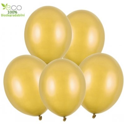 PartyDeco balónky zlaté metalické – Zboží Mobilmania