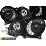 PŘEDNÍ SVĚTLA MERCEDES W211, E-CLASE, 2002-2006, LED DAYLIGHT, ČERNÉ BLACK – Sleviste.cz