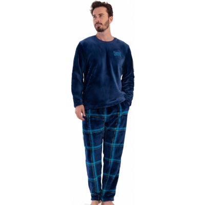 Z1525 pánské pyžamo dlouhé tm.modré – Zboží Dáma