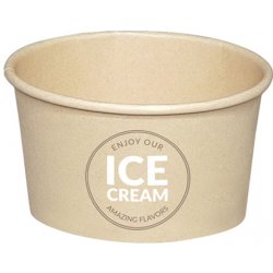 DEKOS Kelímek papírový na zmrzlinu BIO BAMBOO 6oz 180ml, 95mm 100% kompostovatelný