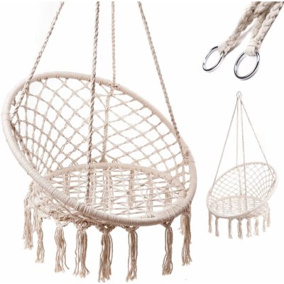 KIK KX7629 Houpací křeslo Čapí hnízdo s opěradlem ecru 80cm – Zbozi.Blesk.cz