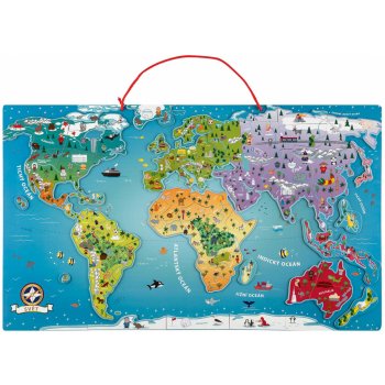 Playtive Dřevěná magnetická mapa mapa světa