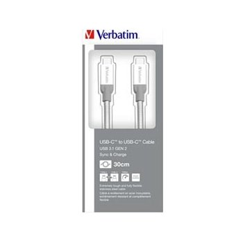 Verbatim 48867 USB (3.1), USB C (3.1) M/USB C (3.1) M, 0,3m, stříbrný