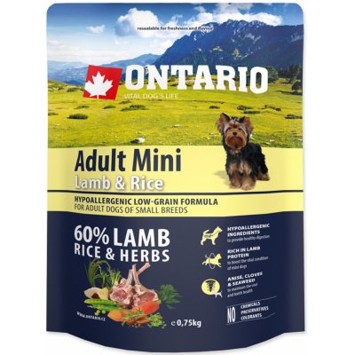 Ontario Adult Mini Lamb & Rice 2 x 0,75 kg