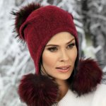 Krumlovanka dámská zimní čepice tři bambule W-0094/001M červená melange – Hledejceny.cz