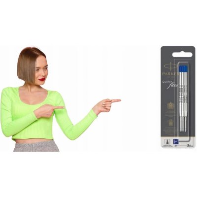 Parker Náplň QuinkFlow do kuličkové tužky M modrá 3 ks 1502/0219152 – Zboží Dáma
