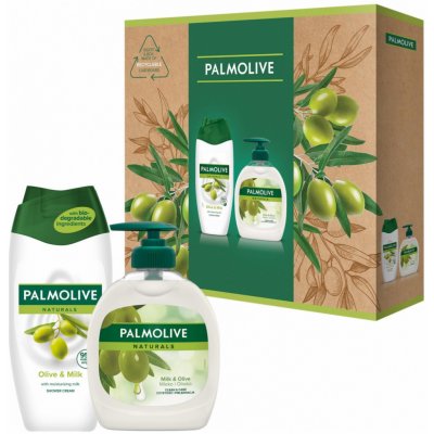 Palmolive Naturals Olive & Milk sprchový krém 250 ml + tekuté mýdlo 300 ml dárková sada – Zbozi.Blesk.cz