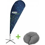 Popy.cz Vlajka - Kapka Velikost: S, Možnosti: Tisk + konstrukce, Základny: Křížová základna + zátěž na písek 15 KG – Hledejceny.cz