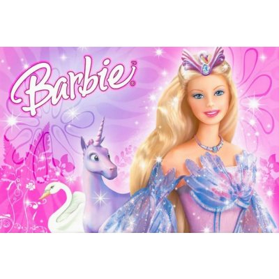 Jedlý tisk BARBIE - JEDNOROŽEC ● materiál: FONDÁNOVÝ DECORLIST ✴️, ● velikost: formát A4 ☝