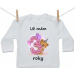 Boodyy Tričko s dlouhým rukávem Už mám 3 roky Dívka – Zboží Dáma