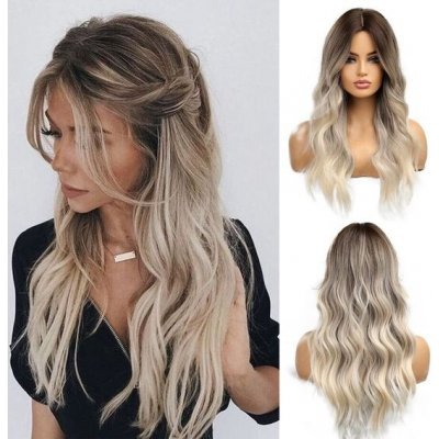 Esmee Dlouhé kudrnaté Ombre Hnědé až Blond paruky pro ženy Ombre paruka odolná vůči teplu ze – Hledejceny.cz