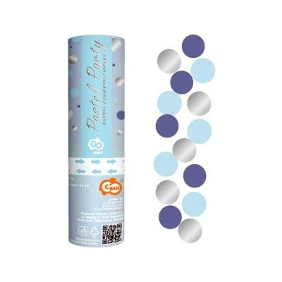 GoDan Konfety vystřelovací 15cm Kolečka modro-stříbrné – Zbozi.Blesk.cz