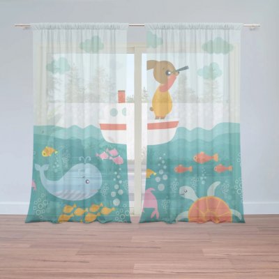 Sablio Záclony Mořský svět: 2ks 150x250cm – Zboží Mobilmania