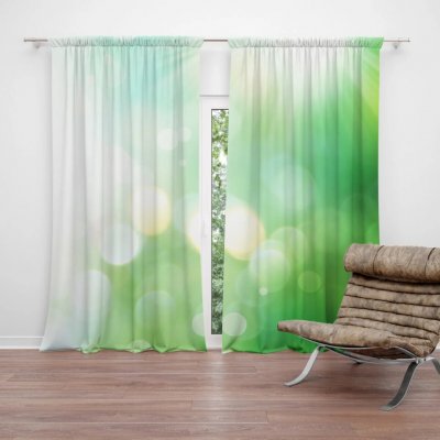 Sablio Závěs Zelená abstrakce: 2ks 140x250cm – Hledejceny.cz