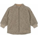 Mikk-Line Dětská mikina s podšívkou na zip merino-fleece hnědá Melange Denver – Zboží Dáma