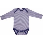 Dětské body z merino vlny a hedvábí Cosilana s dlouhým rukávem modrý pruh – Hledejceny.cz