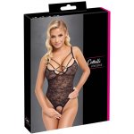 Cottelli Krajkové body s otevřeným rozkrokem a vysoce vykrojenými boky – Zboží Mobilmania