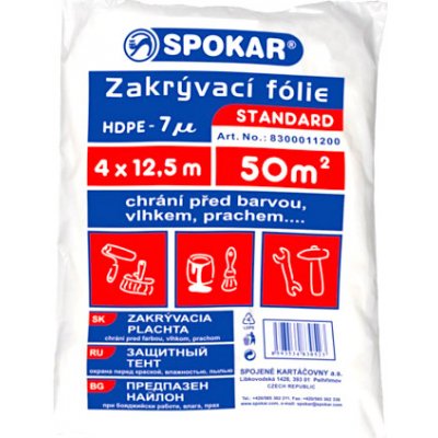 Spokar zakrývací fólie 4x12,5 m 50 m² HDPE-7µ – Zboží Mobilmania