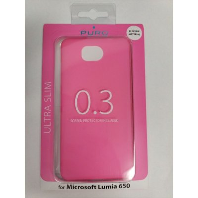 Pouzdro Puro Microsoft Lumia 650 ULTRA-SLIM "0.3" s fólií na displej růžová – Sleviste.cz