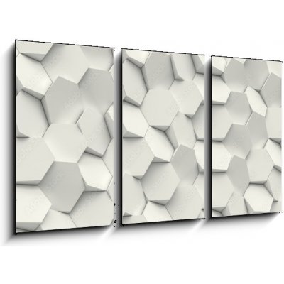 Obraz 3D třídílný - 90 x 50 cm - hexagon geometric background geometrické pozadí šestiúhelníku – Zbozi.Blesk.cz