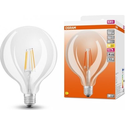 Osram 4058075602915 Průhledná LED stmívatelná žárovka E27 11 W PLUS GLOBE, teplá bílá – Hledejceny.cz