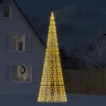vidaXL LED vánoční stromek na stožár 1534 teplých bílých LED 500 cm – Hledejceny.cz