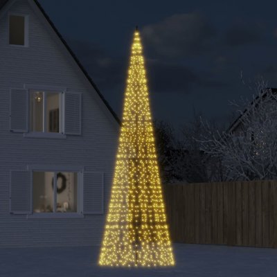 vidaXL LED vánoční stromek na stožár 1534 teplých bílých LED 500 cm – Hledejceny.cz