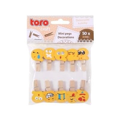 Toro dřevěné kolíčky na prádo smajlík 3,5 cm 10 ks – Zboží Mobilmania