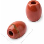 Korálek soudek z minerálu Červený Jaspis s velkým průtahem pro Macramé 18x16 mm - 1 ks – Hledejceny.cz