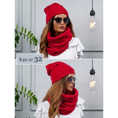 Fashionweek Moderni zimní set čepice a šála FAN01/K40 červená – Hledejceny.cz