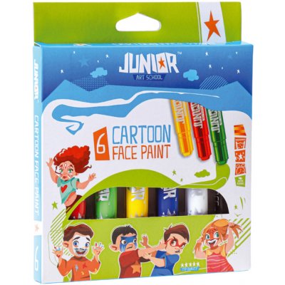 JUNIOR-ST Barvy na obličej Cartoon 6 ks – Zboží Dáma