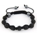 Shamballa náramek s černými korálky SSBSM-02