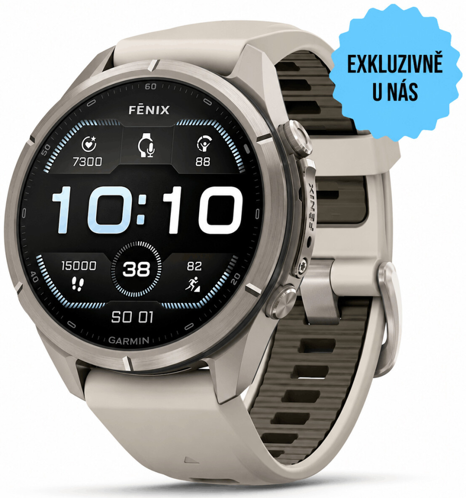 Garmin Fénix 9 Pro - 43 mm, AMOLED, Sapphire, Titanium, Fog Gray / Dark Sandstone 010-04335-86