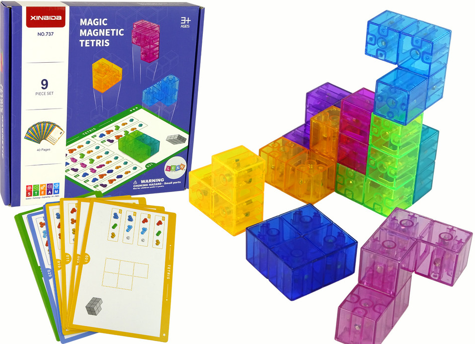 LEAN Toys Magnetická skládačka tetris