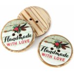 Knoflík dvoudírkový - Hand made with love - 25,4mm – Sleviste.cz