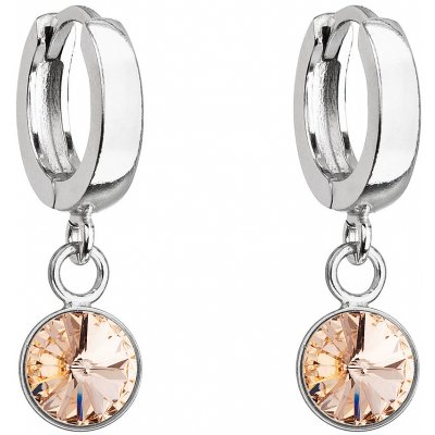 Evolution Group stříbrné visací kroužky se Swarovski krystalem 31300.3 lt. peach – Zbozi.Blesk.cz