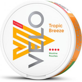British American Tobacco Velo Tropic Breeze Tropické ovoce X-Strong 15,5 mg/g 20 sáčků