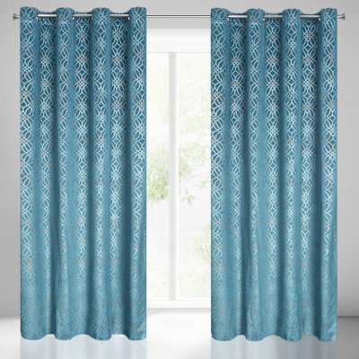 Takoy Závěs ARETA ze sametu s gradientním stříbrno-zlatým vzorem ve stylu boho 140 x 250 cm-HF-390157 | 140 x 250 cm – Hledejceny.cz