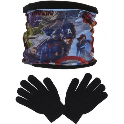 Sun City Šála Avengers / nákrčník Avengers zateplený + rukavice černá – Zboží Mobilmania