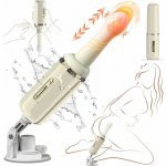 SuperLove Triple Stimulation Sex Machine Heating, Thrusting & Vibrating Soft Silicone White – Zboží Dáma