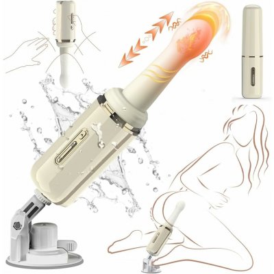 SuperLove Triple Stimulation Sex Machine Heating, Thrusting & Vibrating Soft Silicone White – Zboží Dáma