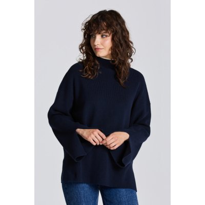 Gant svetr D1. RIB MOCK NECK SWEATER modrá – Zboží Mobilmania