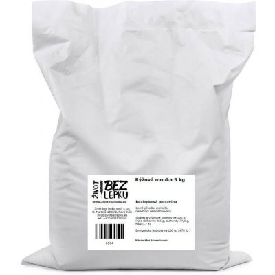 Život bez lepku Rýžová mouka polohrubá 5 kg – Sleviste.cz