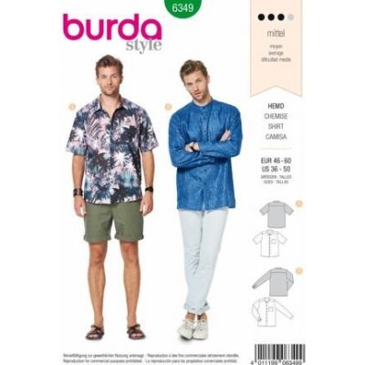 Burda Střih Burda 6349 - Pánská košile – Zboží Dáma