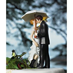 Weddingstar Figurka na svatební dort Nevěsta a ženich pod deštníkem