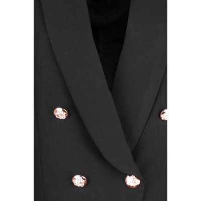 Elegantní černé dámské sako se zlatými knoflíky 480-1 – Zboží Mobilmania