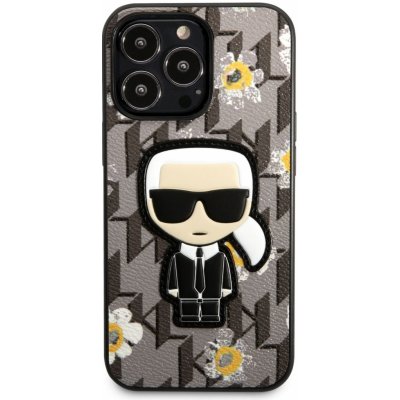 Pouzdro Karl Lagerfeld Ikonik Flower Apple iPhone 13 Pro, šedé